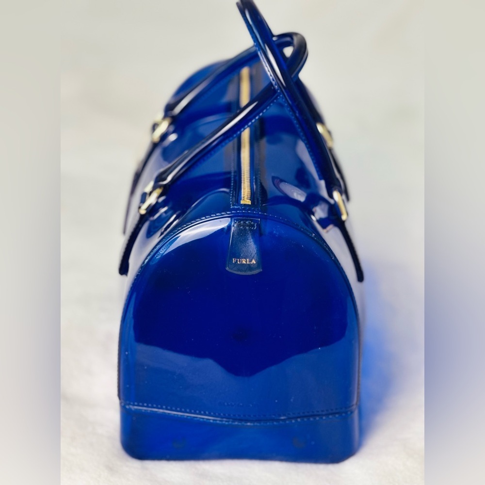 Furla Glossy Royal Blue Candy  Handbag - Picture 2 of 7